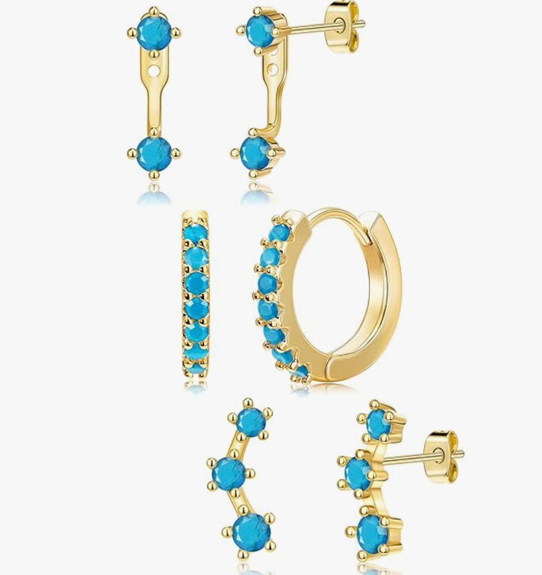 3 set Gold plated earrings